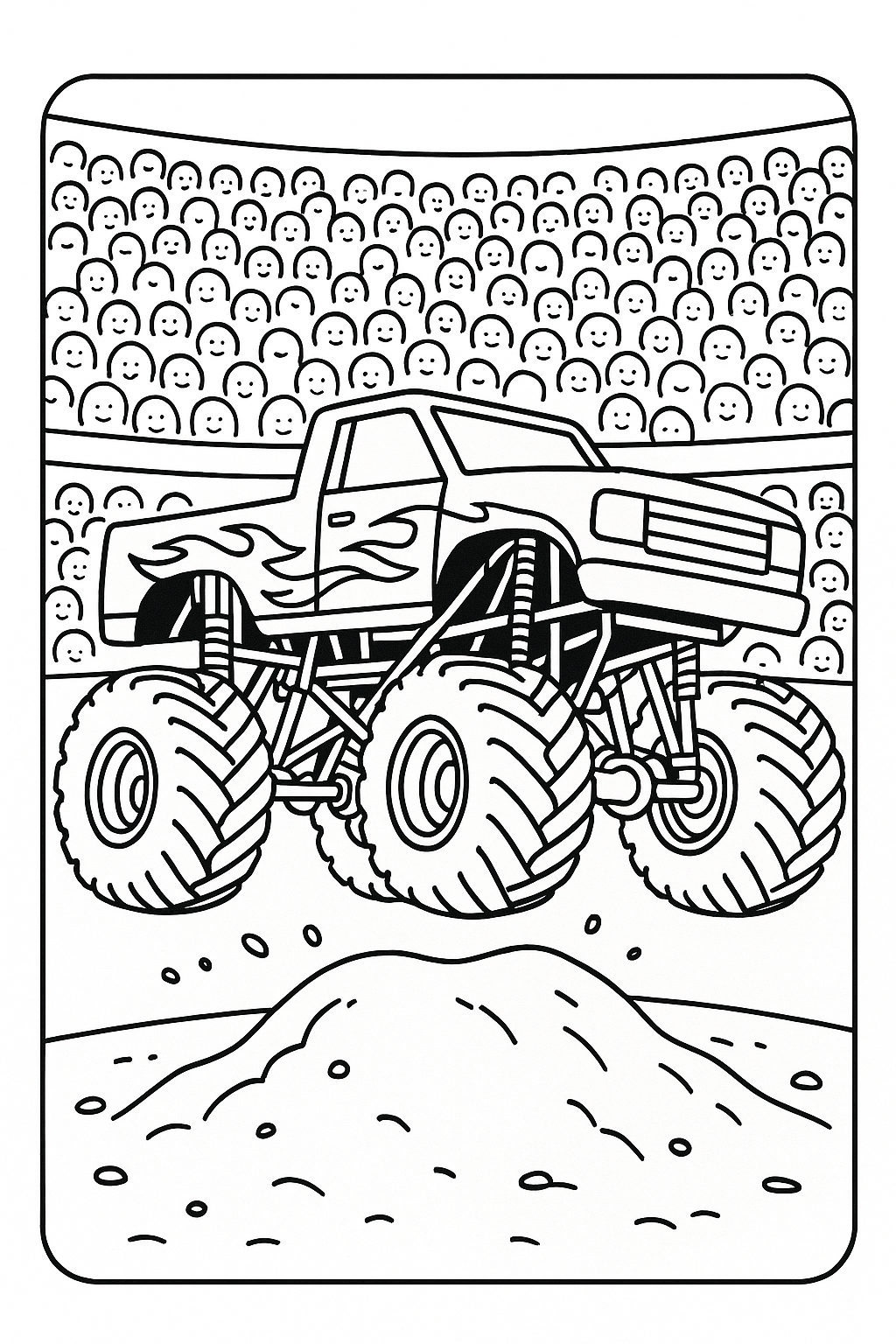 Exciting Monster Truck Coloring Pages Printable for Kids Aged 3-8