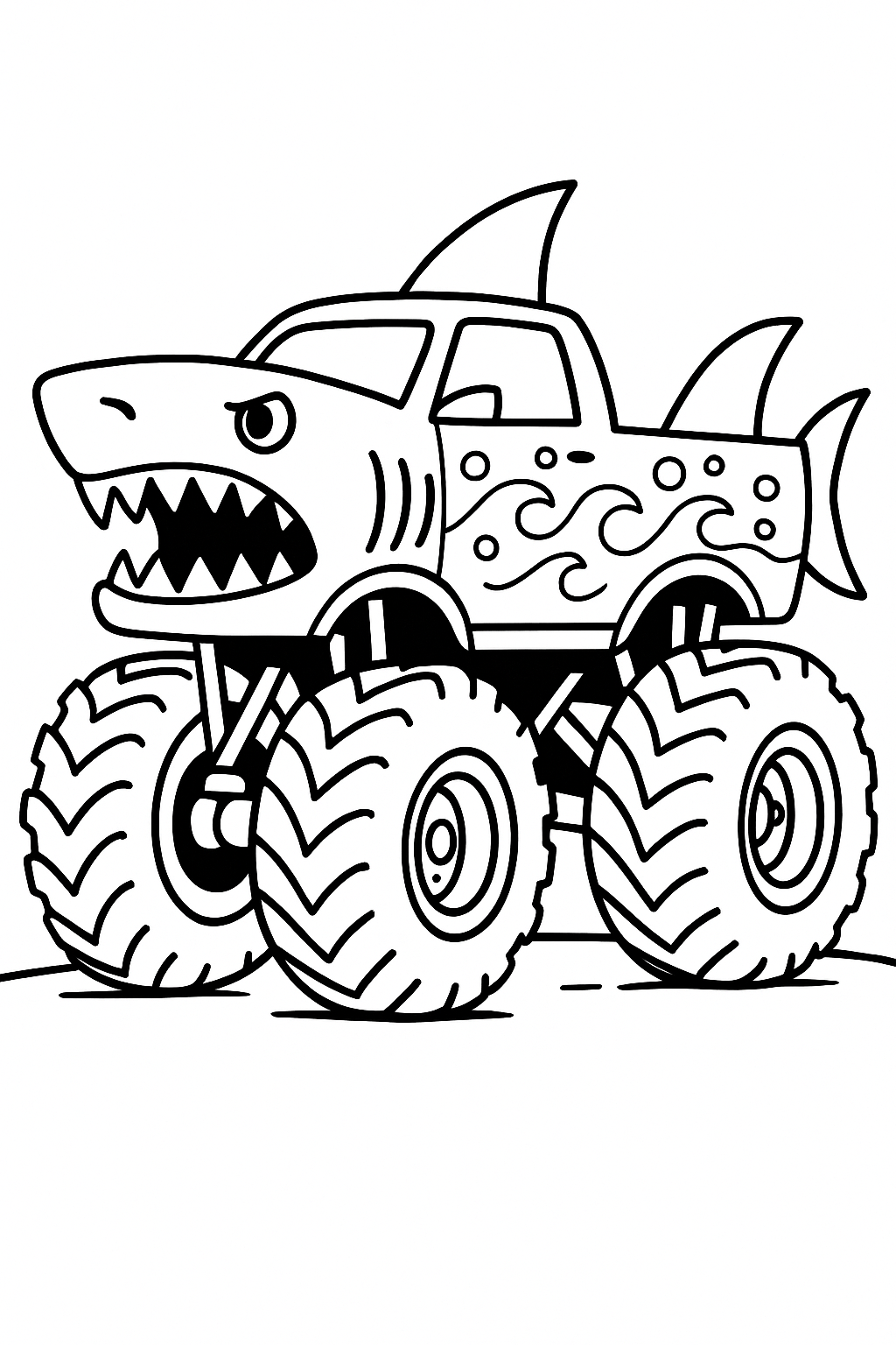 Shark Monster Truck Coloring Pages | Fun Activity for Kids
