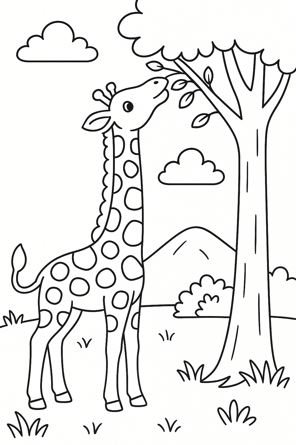 Giraffe Coloring Page - Free Download