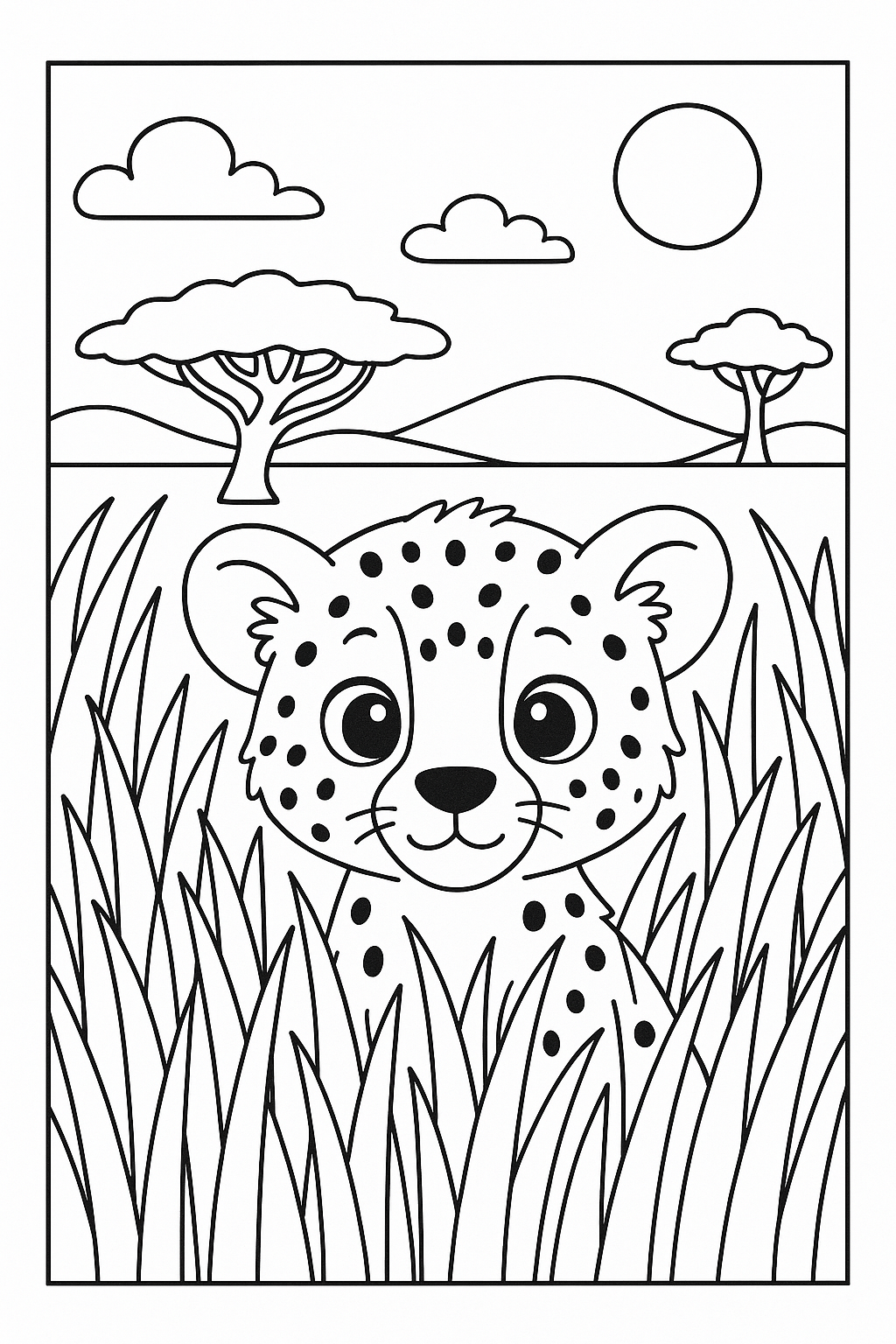 Cheetah Cub Coloring Page - Free Download